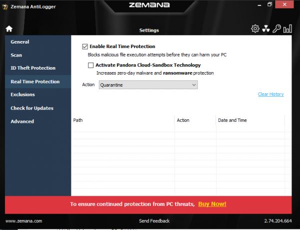 Zemana AntiLogger real-time