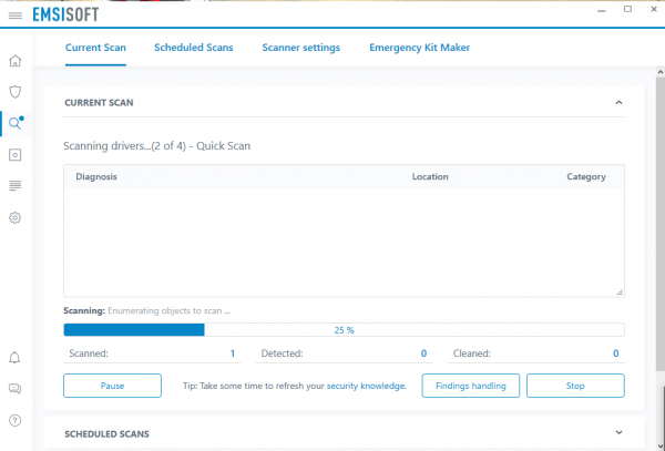 Emsisoft Scanning Process