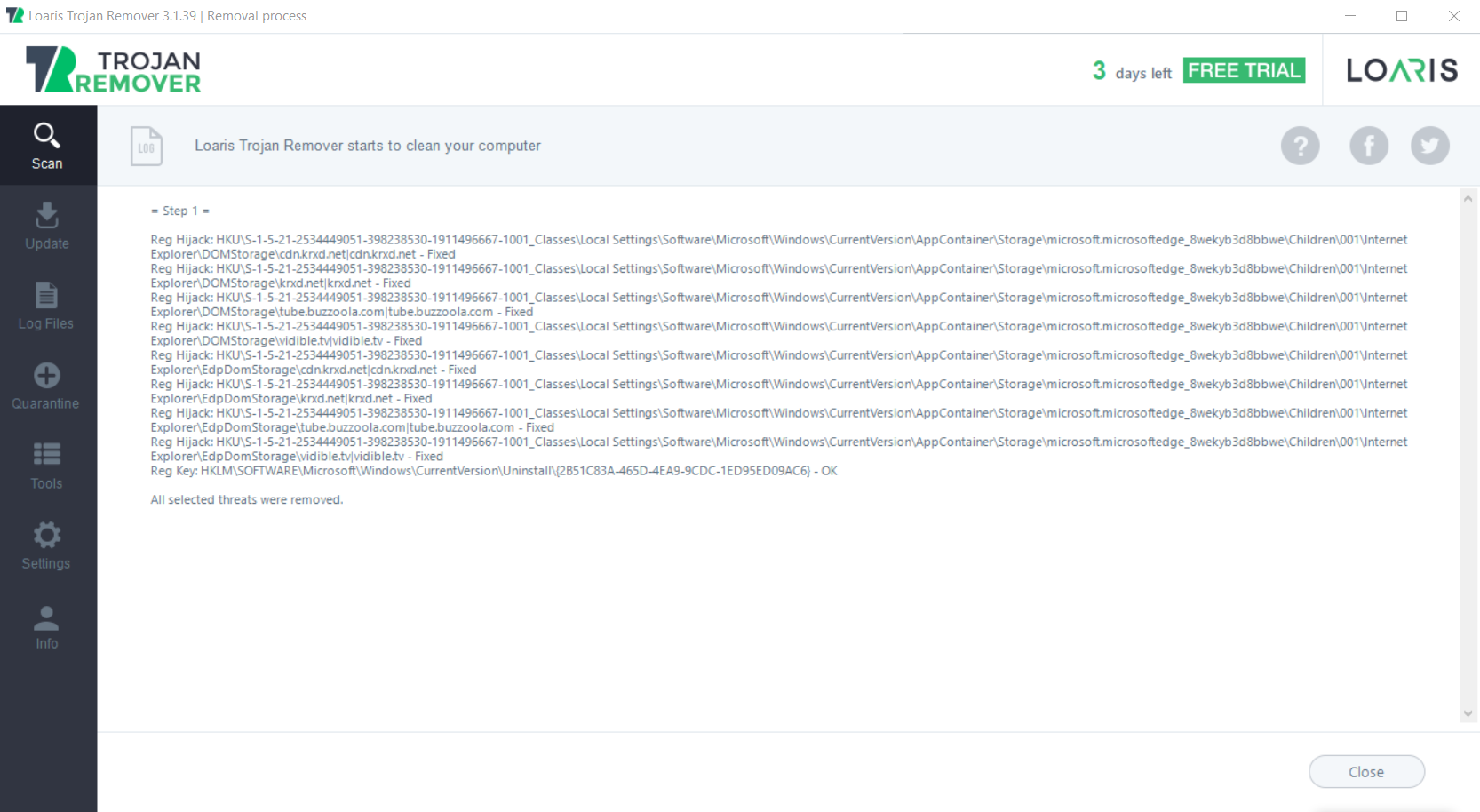 Report with false-positive detections