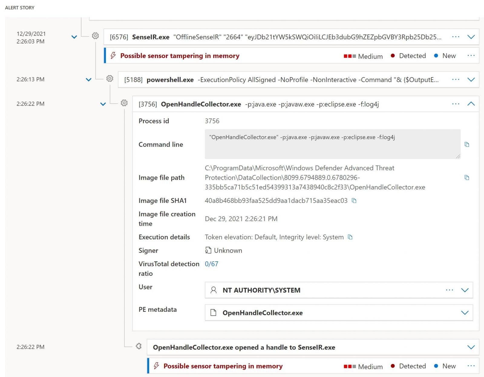 Microsoft Defender for Log4j problems